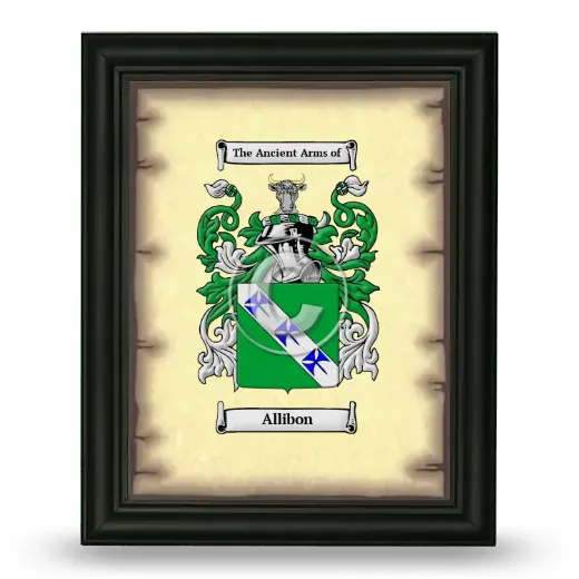 Allibon Coat of Arms Framed - Black