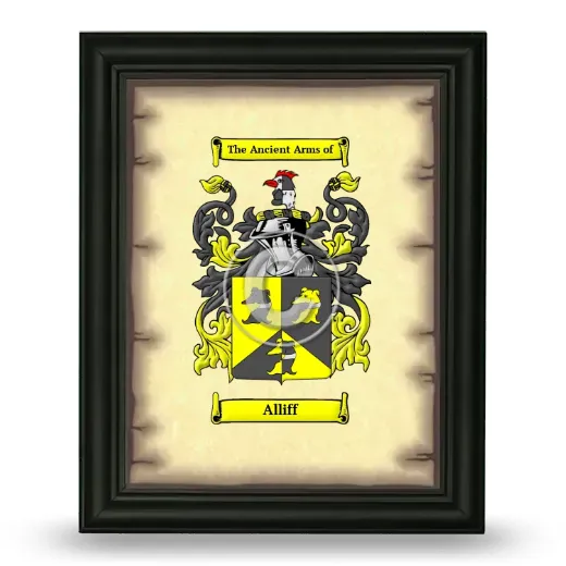 Alliff Coat of Arms Framed - Black
