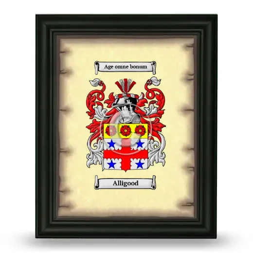 Alligood Coat of Arms Framed - Black