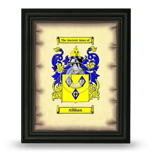 Allihan Coat of Arms Framed - Black
