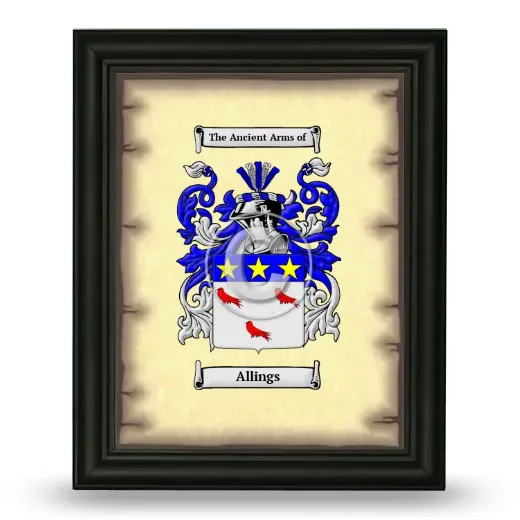 Allings Coat of Arms Framed - Black
