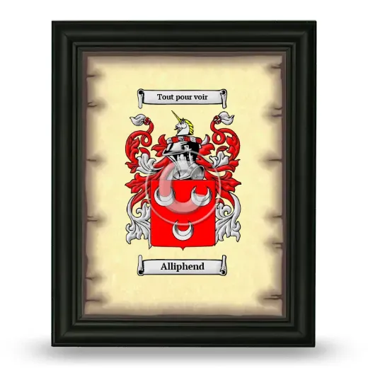 Alliphend Coat of Arms Framed - Black