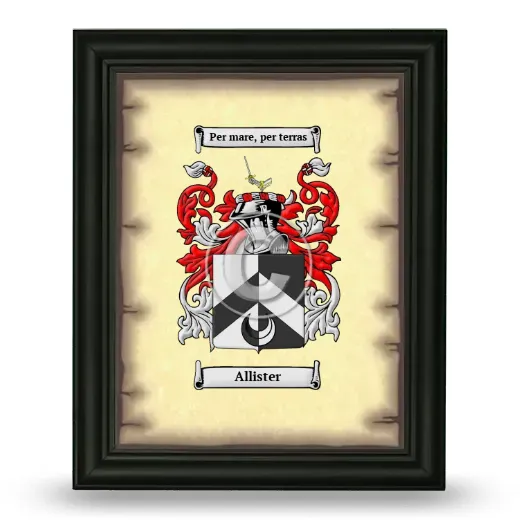 Allister Coat of Arms Framed - Black