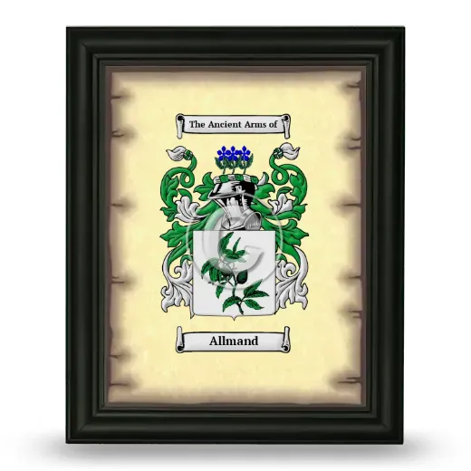 Allmand Coat of Arms Framed - Black
