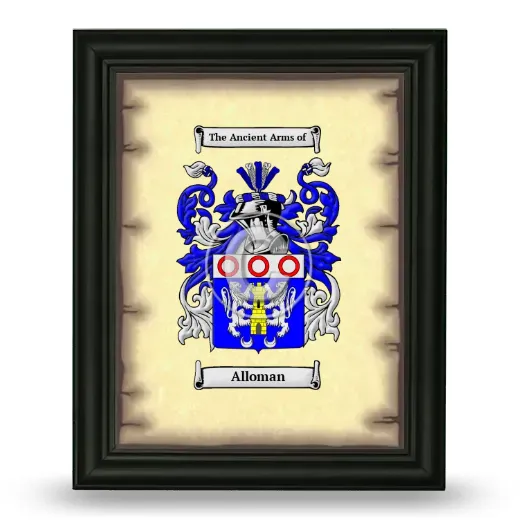 Alloman Coat of Arms Framed - Black