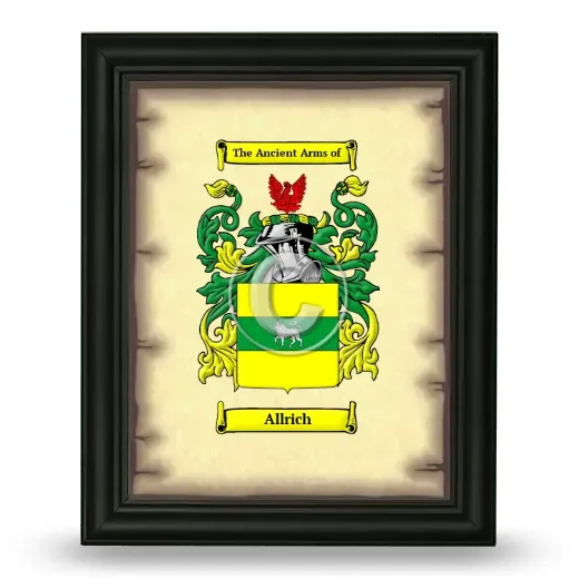 Allrich Coat of Arms Framed - Black