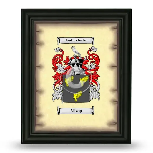 Allsop Coat of Arms Framed - Black