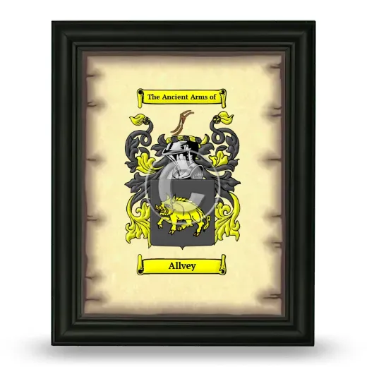 Allvey Coat of Arms Framed - Black