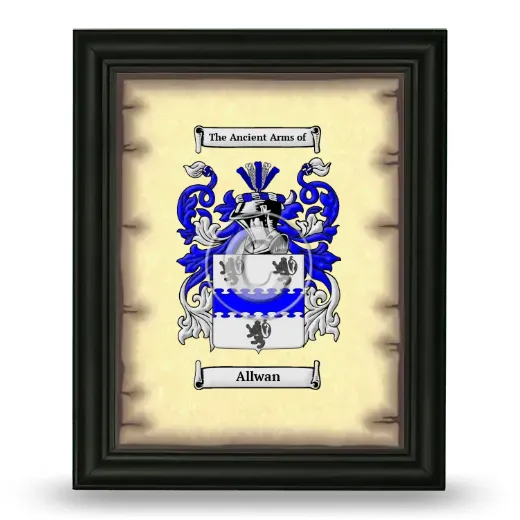 Allwan Coat of Arms Framed - Black