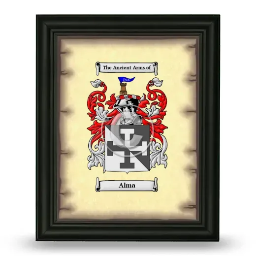 Alma Coat of Arms Framed - Black
