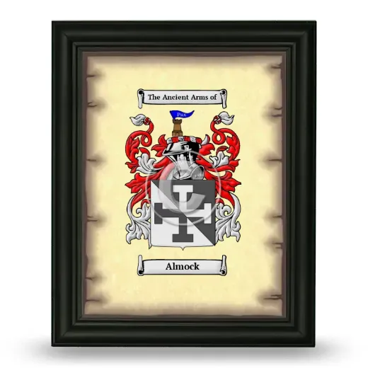 Almock Coat of Arms Framed - Black