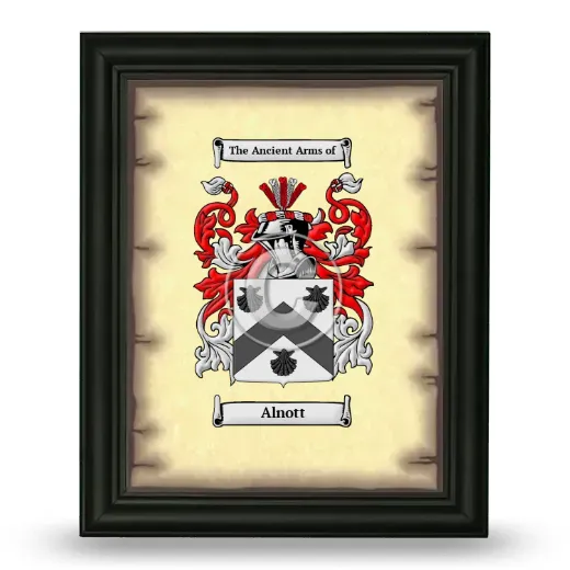 Alnott Coat of Arms Framed - Black