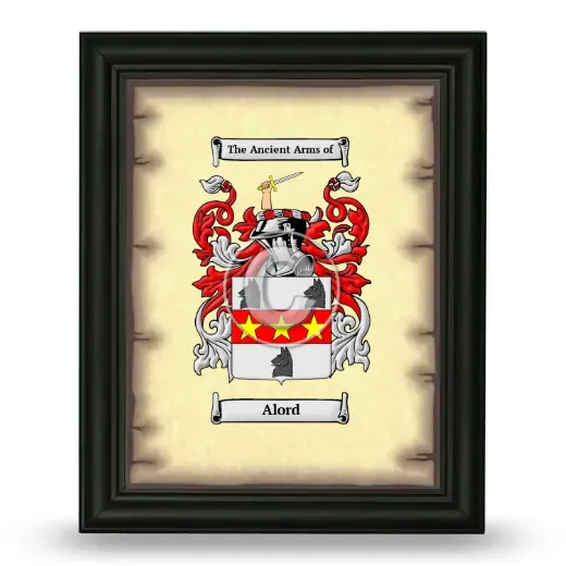 Alord Coat of Arms Framed - Black