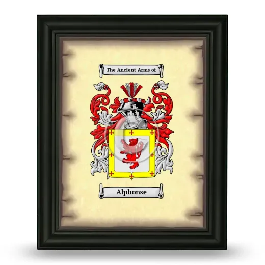 Alphonse Coat of Arms Framed - Black