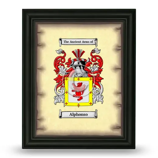 Alphonso Coat of Arms Framed - Black