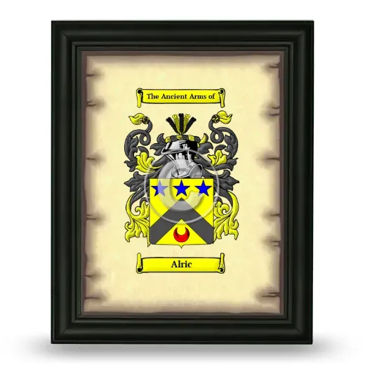 Alric Coat of Arms Framed - Black