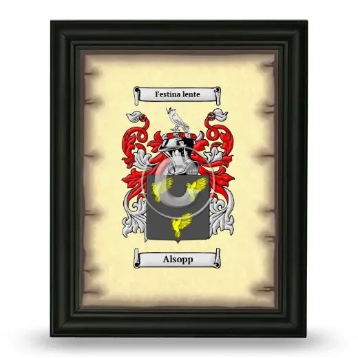 Alsopp Coat of Arms Framed - Black