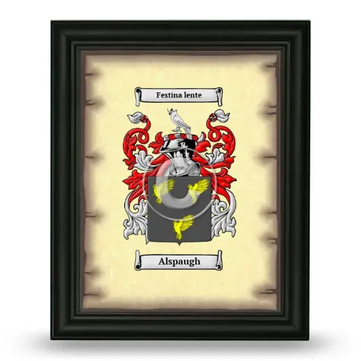 Alspaugh Coat of Arms Framed - Black