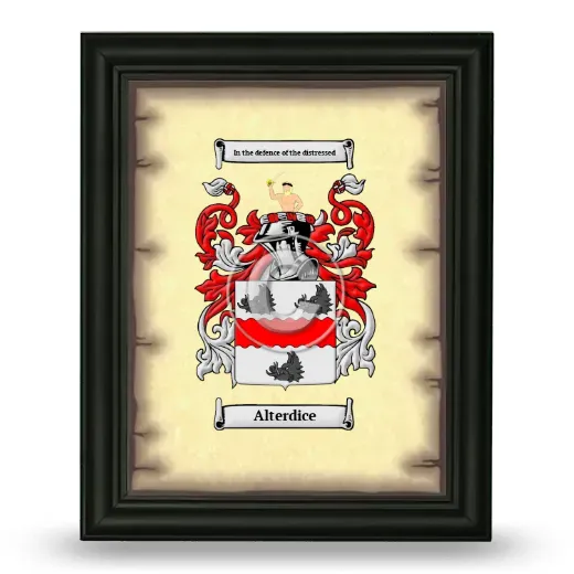 Alterdice Coat of Arms Framed - Black