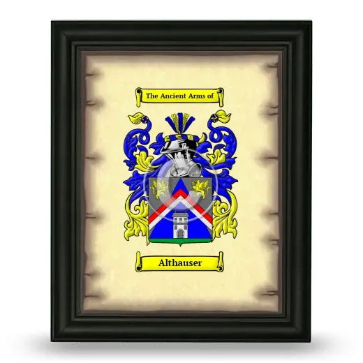 Althauser Coat of Arms Framed - Black