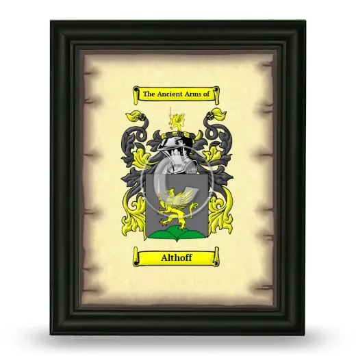 Althoff Coat of Arms Framed - Black
