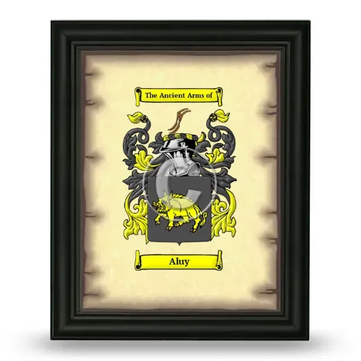 Aluy Coat of Arms Framed - Black