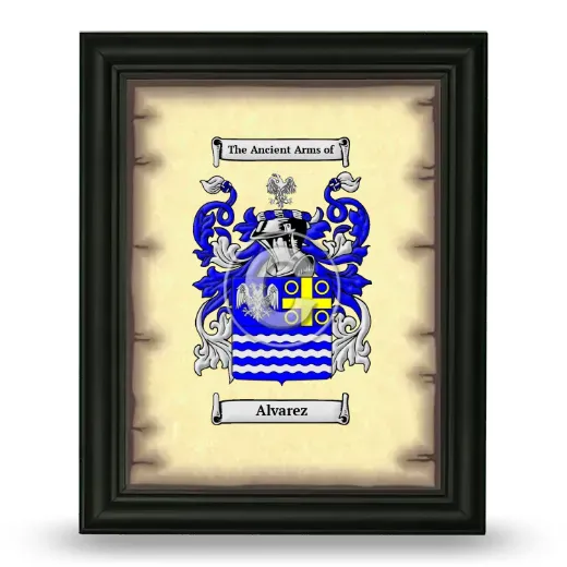 Alvarez Coat of Arms Framed - Black