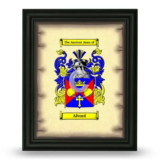 Alvord Coat of Arms Framed - Black