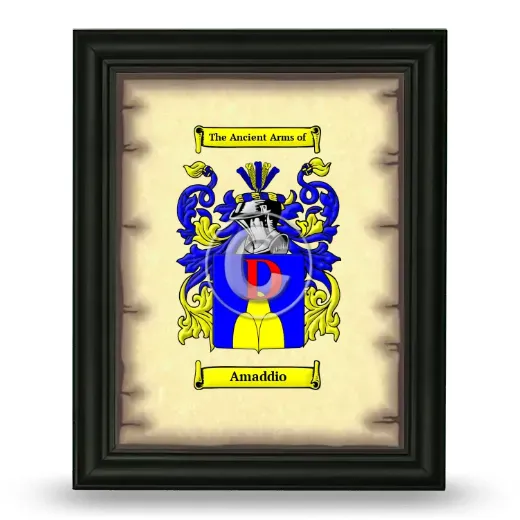 Amaddio Coat of Arms Framed - Black