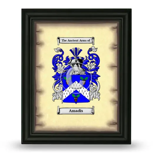 Amadis Coat of Arms Framed - Black