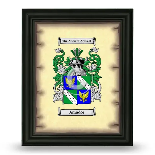Amador Coat of Arms Framed - Black