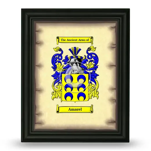 Amarel Coat of Arms Framed - Black