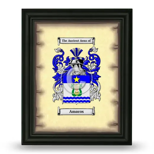 Amaros Coat of Arms Framed - Black