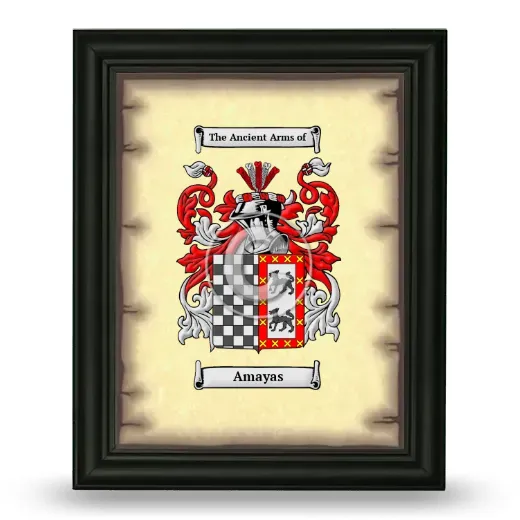 Amayas Coat of Arms Framed - Black