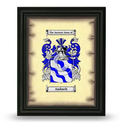 Ambach Coat of Arms Framed - Black