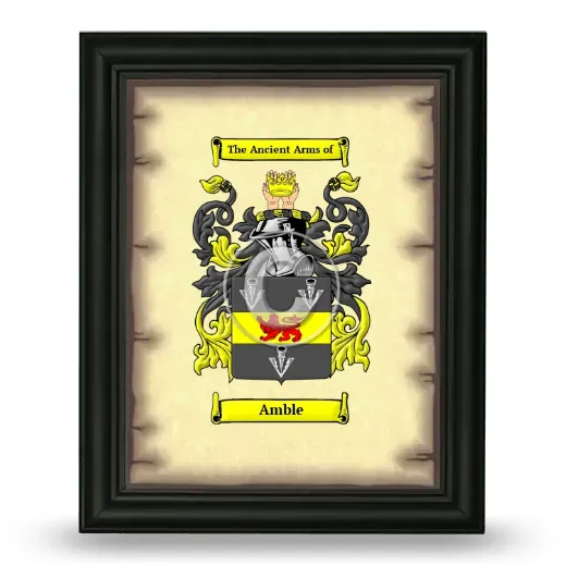 Amble Coat of Arms Framed - Black