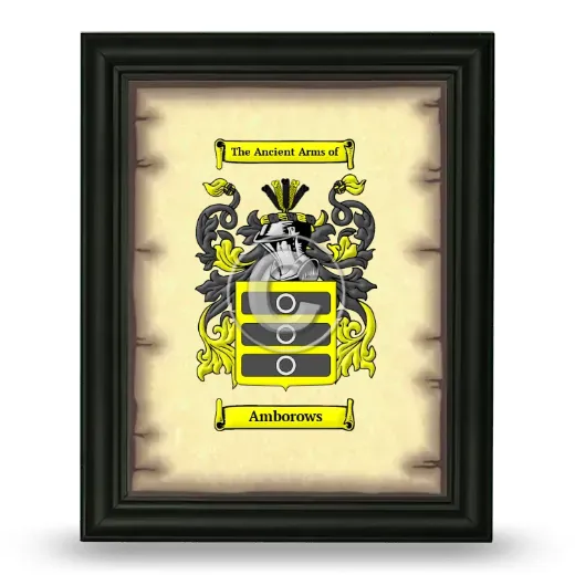 Amborows Coat of Arms Framed - Black