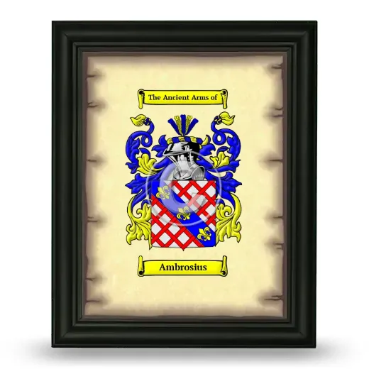 Ambrosius Coat of Arms Framed - Black