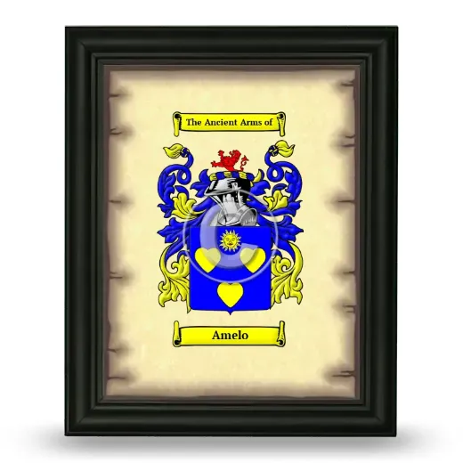 Amelo Coat of Arms Framed - Black
