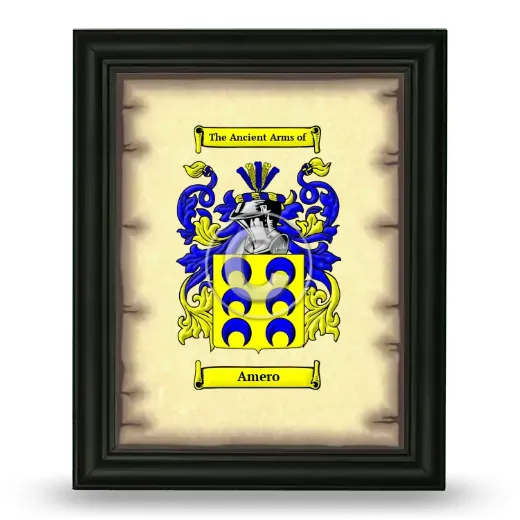 Amero Coat of Arms Framed - Black