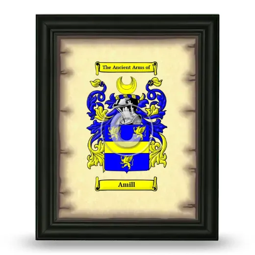 Amill Coat of Arms Framed - Black