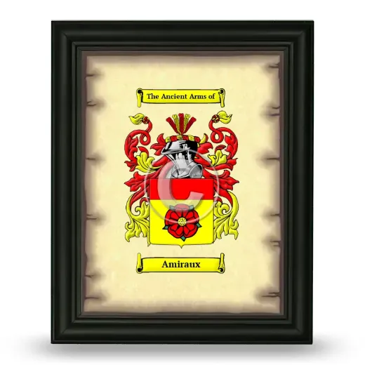 Amiraux Coat of Arms Framed - Black