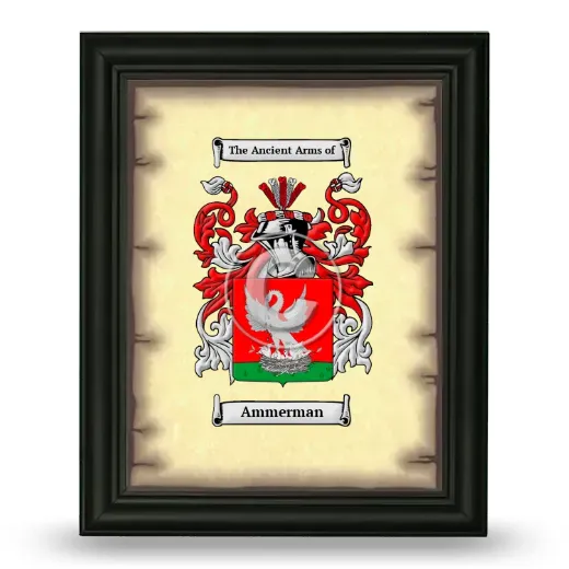 Ammerman Coat of Arms Framed - Black