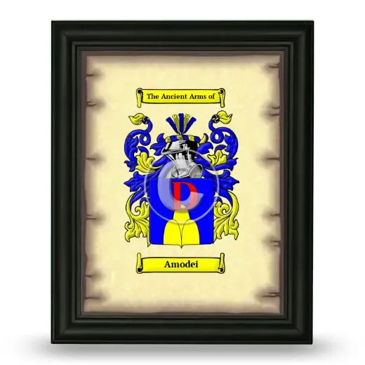 Amodei Coat of Arms Framed - Black
