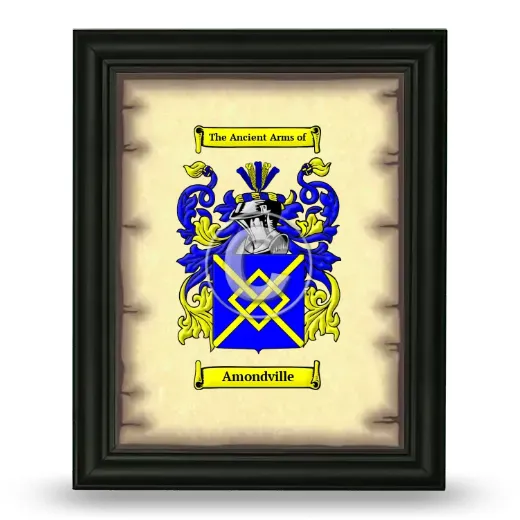 Amondville Coat of Arms Framed - Black