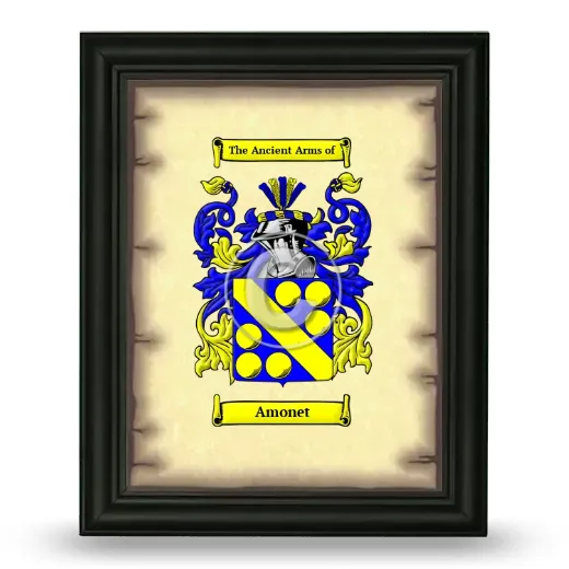 Amonet Coat of Arms Framed - Black