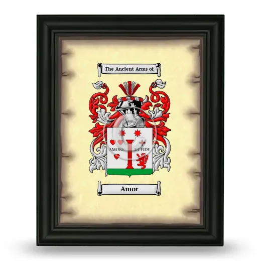 Amor Coat of Arms Framed - Black
