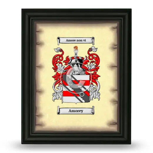Amorey Coat of Arms Framed - Black