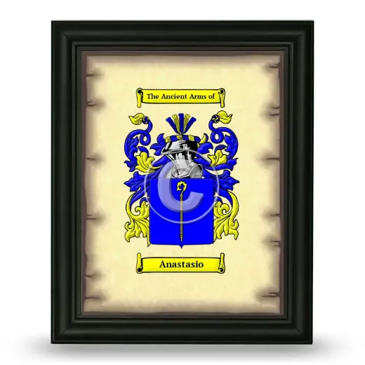 Anastasio Coat of Arms Framed - Black