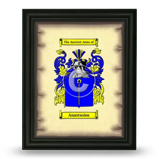Anastasios Coat of Arms Framed - Black